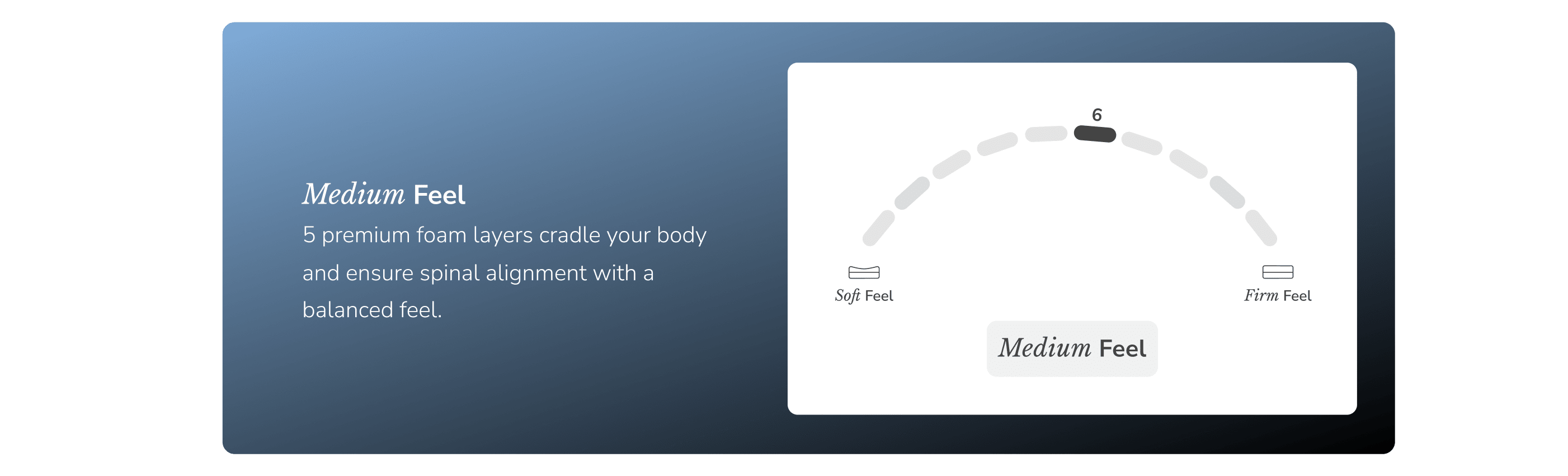 Enjoy a medium feel on the Dusk mattress