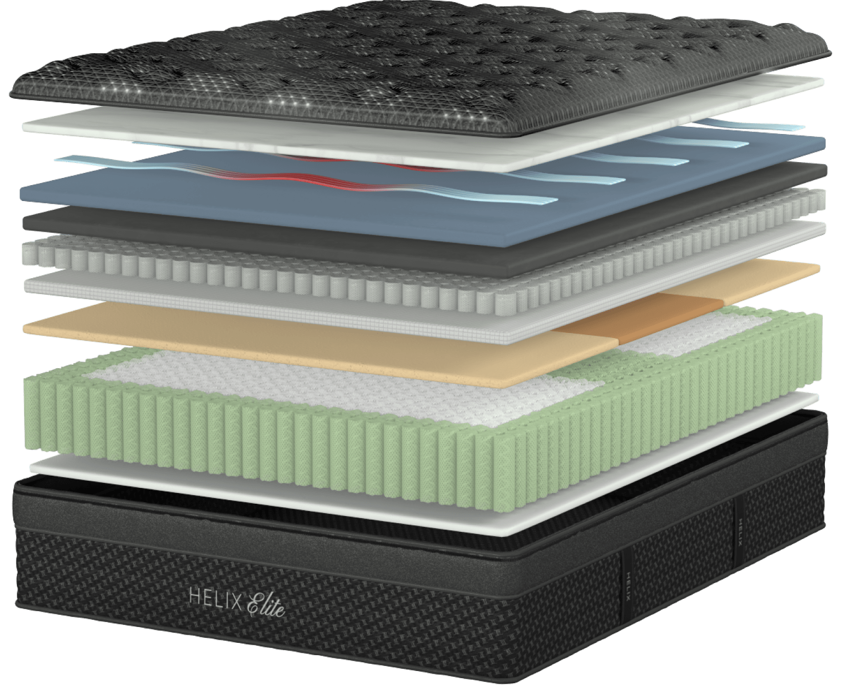 Explore the layers of the Helix Twilight Elite mattress