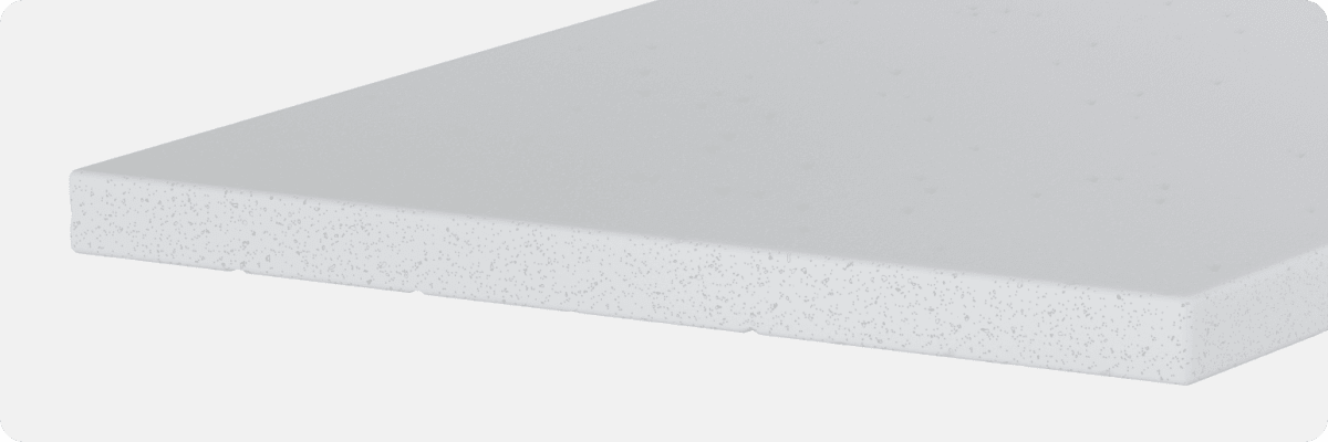 A closeup of the high density memory foam layer, providing pressure relief at your hips and shoulders