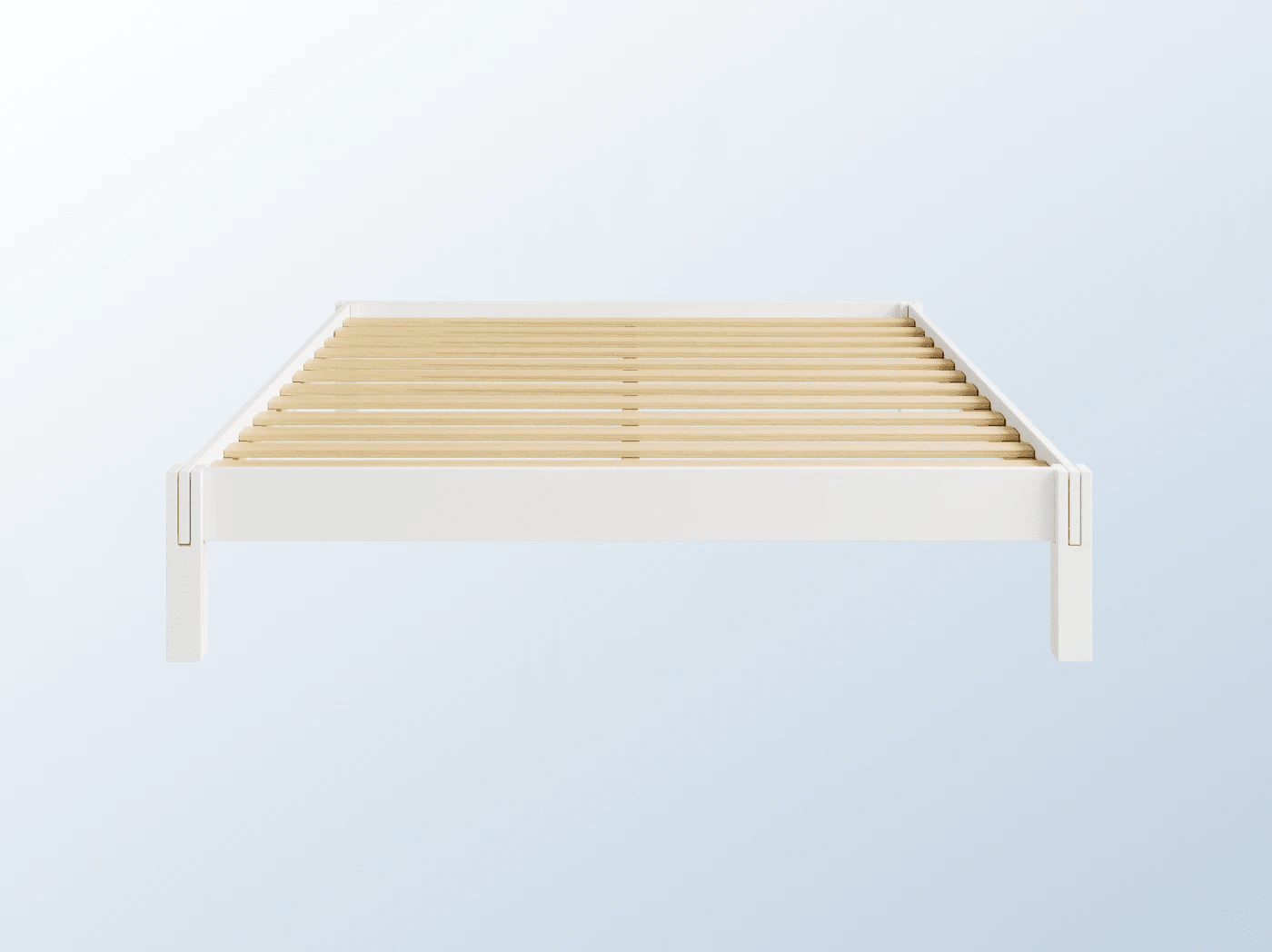 A product image of the Madison Bed Frame on a blue background