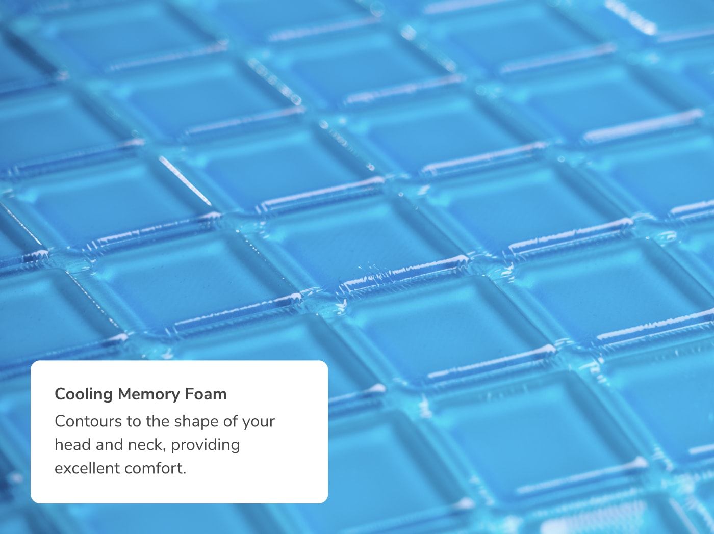 A closeup of the cooling gel inside the Cooling Memory Foam Pillow
