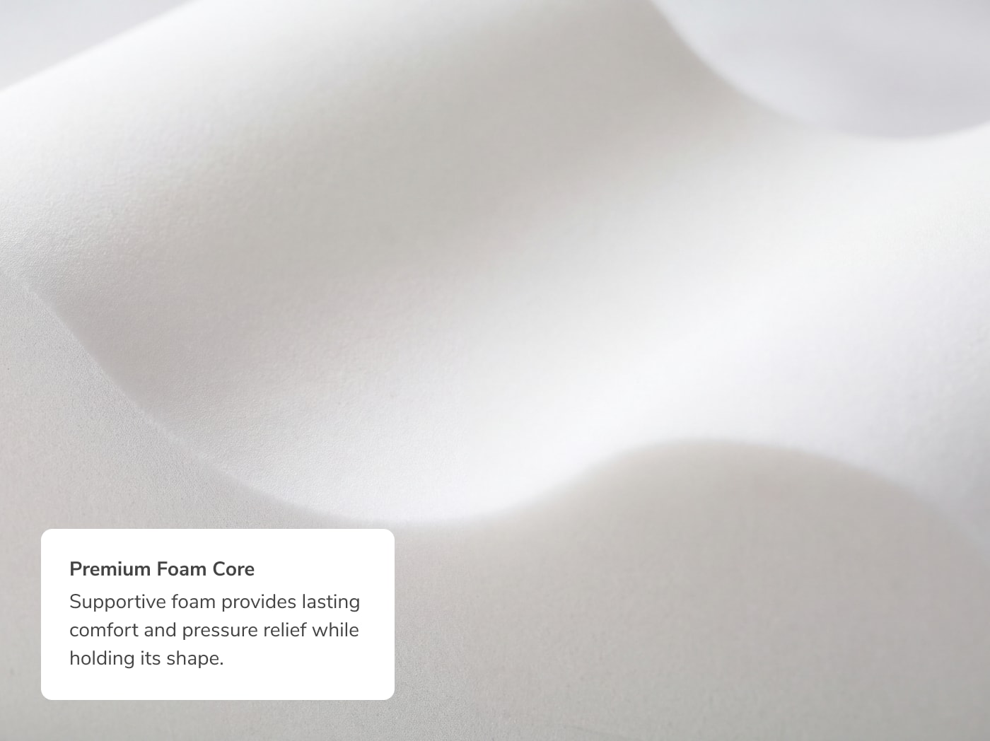 A closeup of the shaped core of the Side Sleeper Knee Pillow