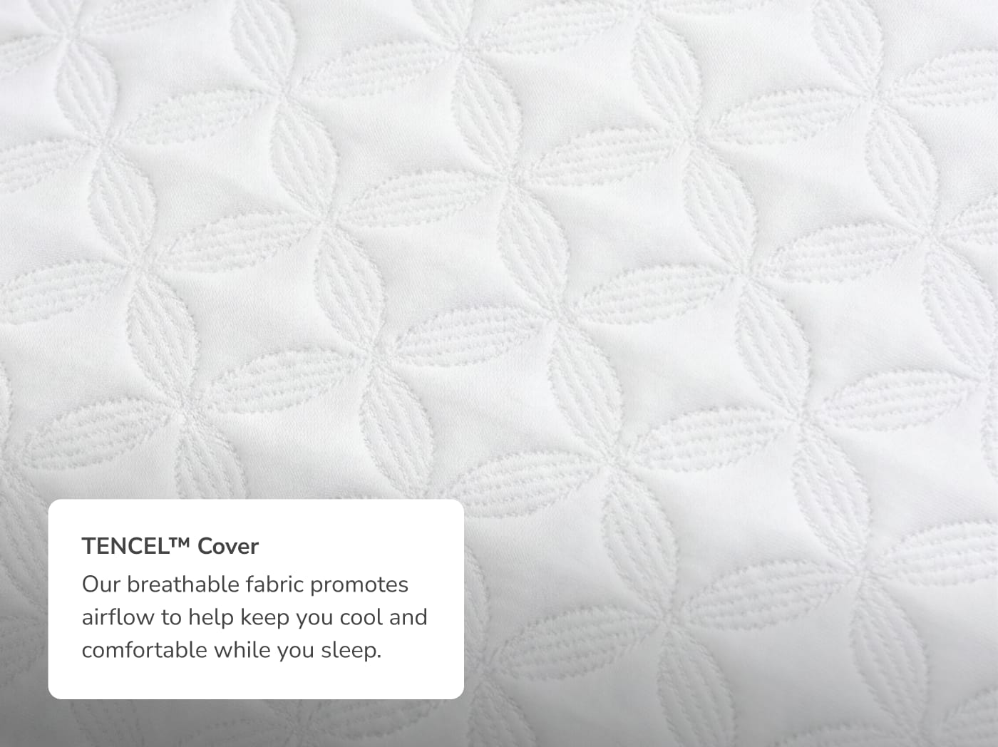 A closeup of the Tencel cover used on the Talalay Latex Pillow