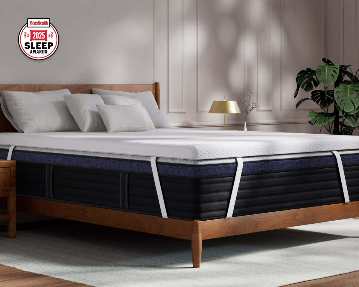 A rendered image of the Premium Memory Foam Mattress Topper in a bedroom scene
