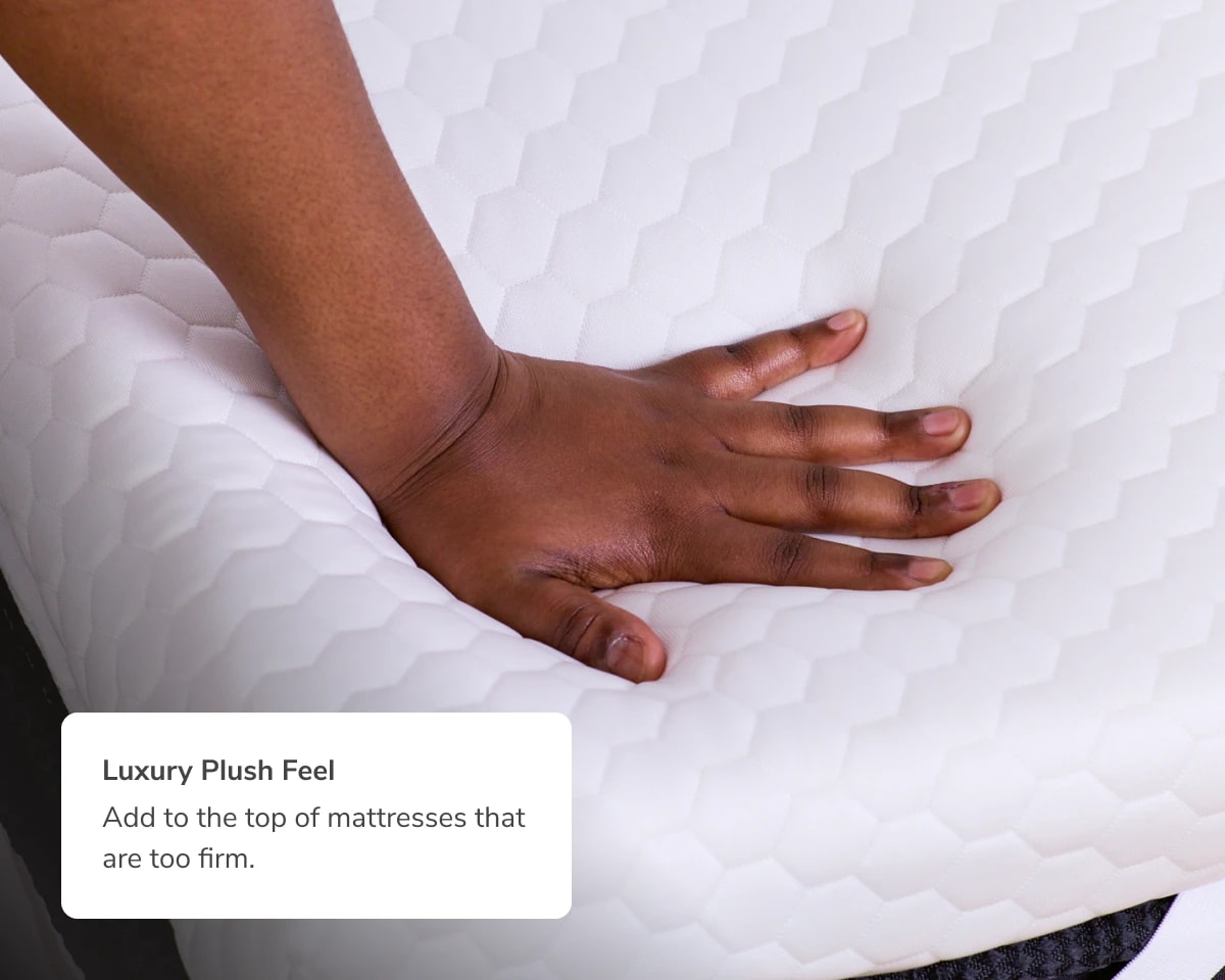 A rendered image of the Memory Foam Mattress Topper showing it has a luxury plush feel