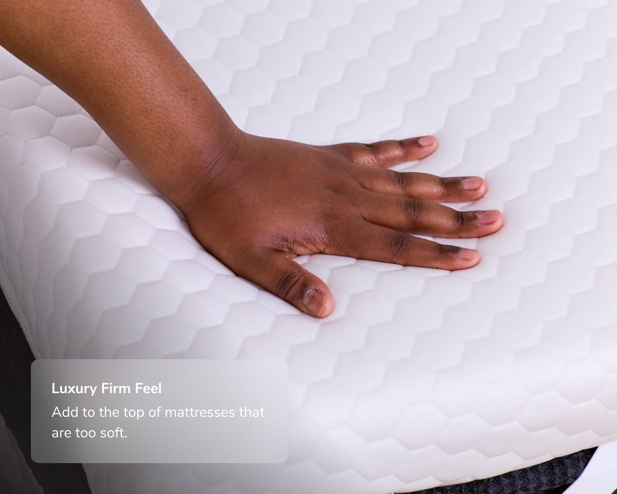 A rendered image of the Memory Foam Mattress Topper showing it has a luxury firm feel