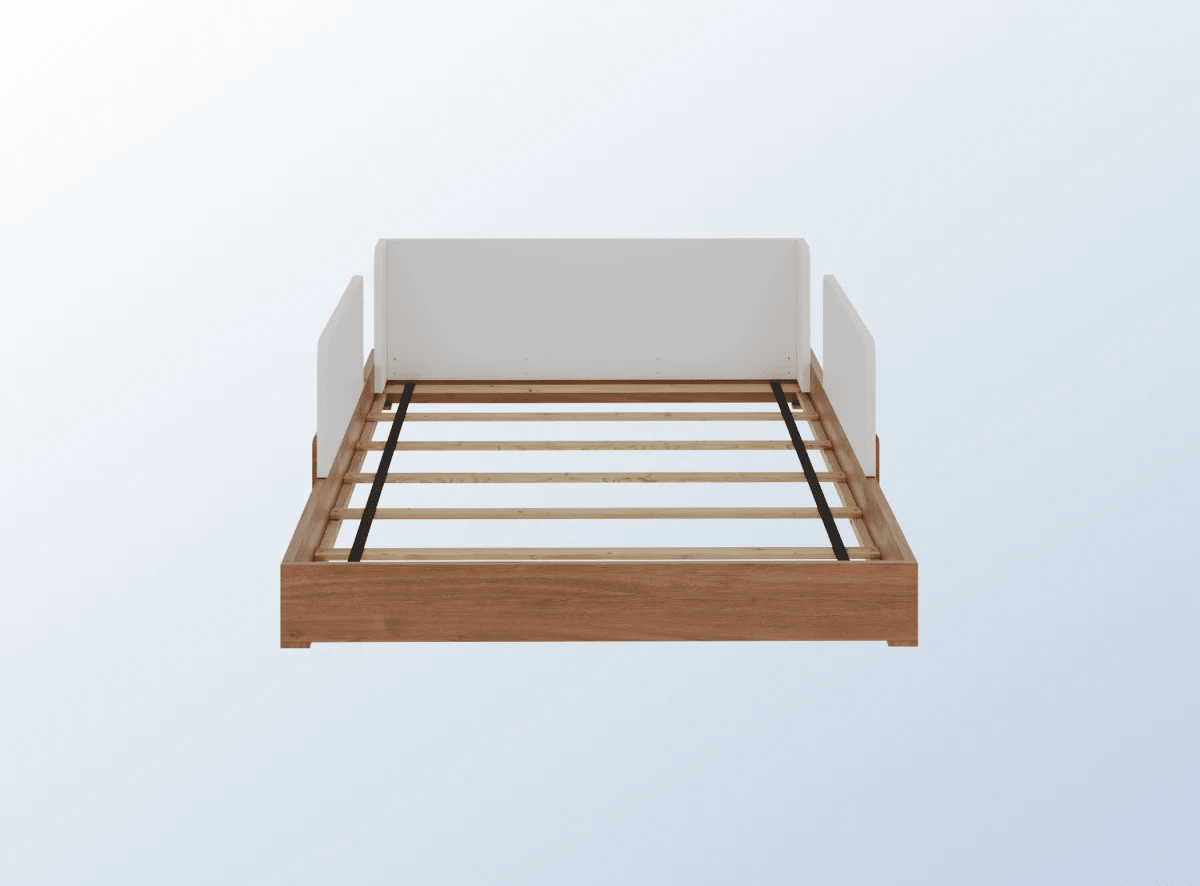 A rendered image of the Bryant Toddler Floor Bed in a kids bedroom scene