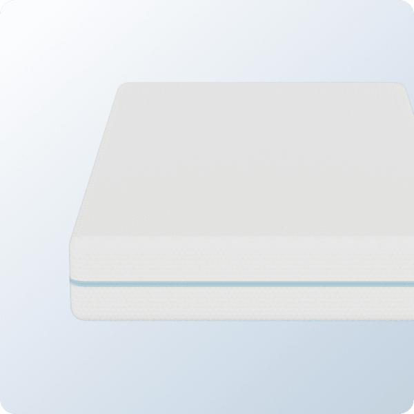 An image of the Helix Crib mattress on a blue background gradient