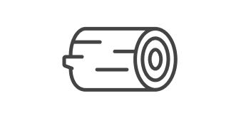 An icon of a wood log indicating the frame is made from solid wood.