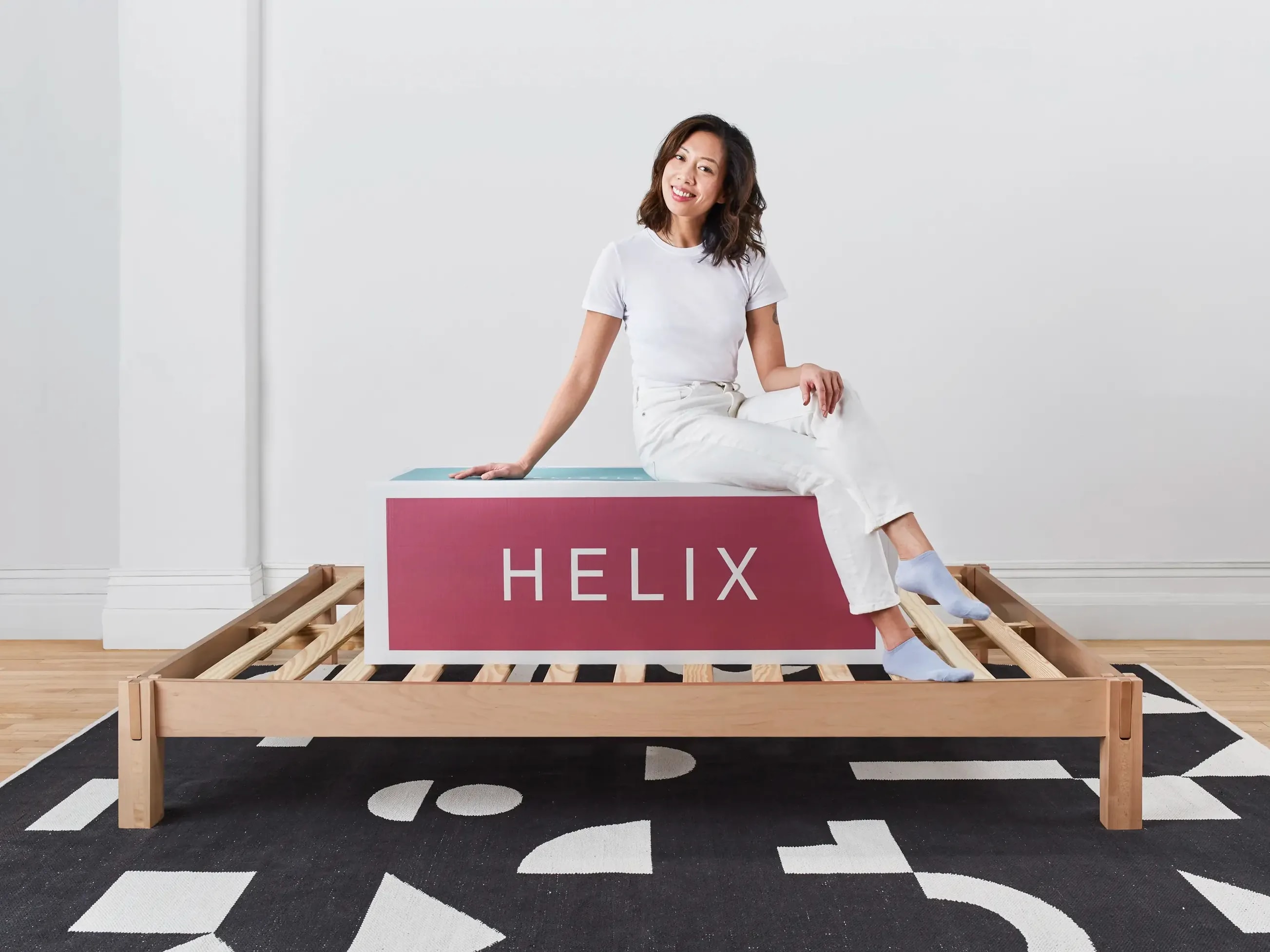 Woman Sitting on Helix Standard Box