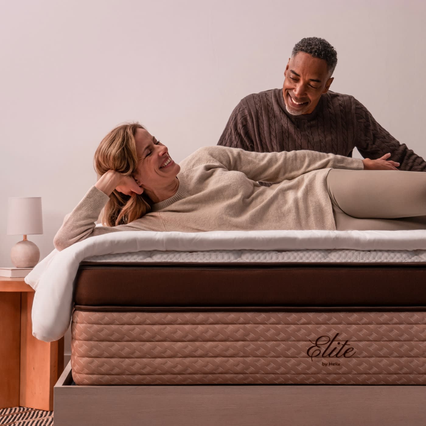 Sleeper on Helix Mattress