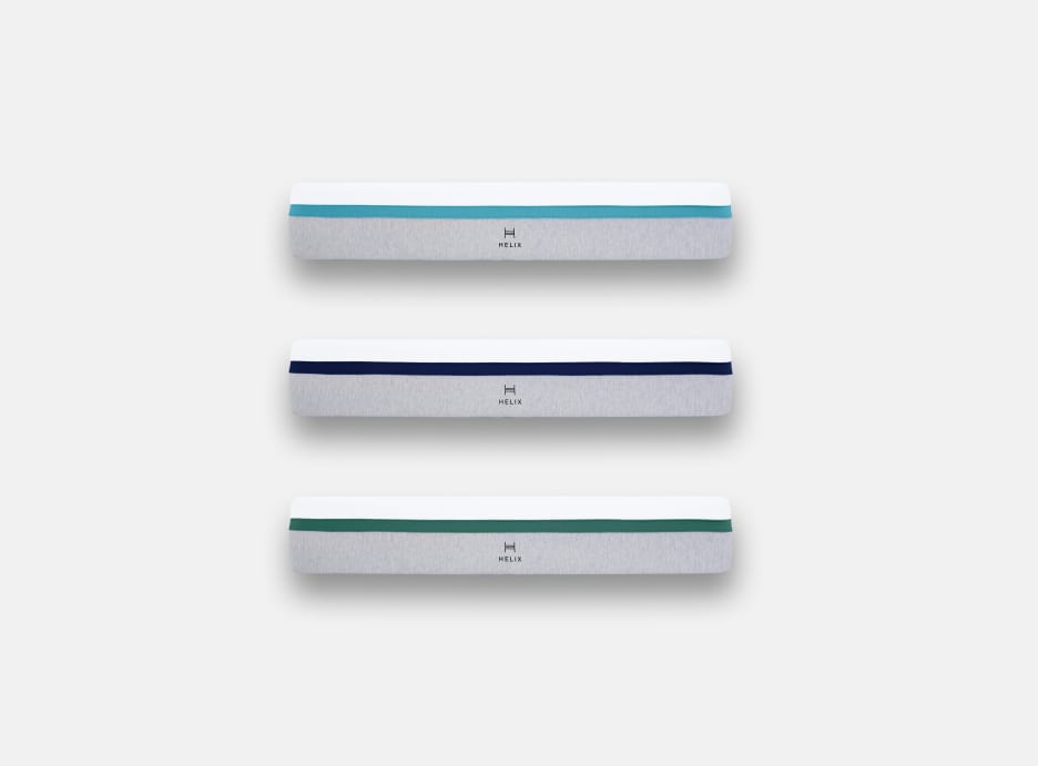 front view of three of the six varieties of Helix Standard Mattresses 