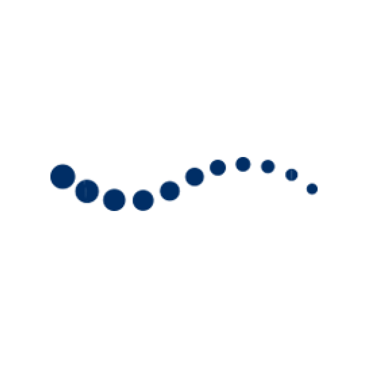 Dark blue wave made up of dots icon