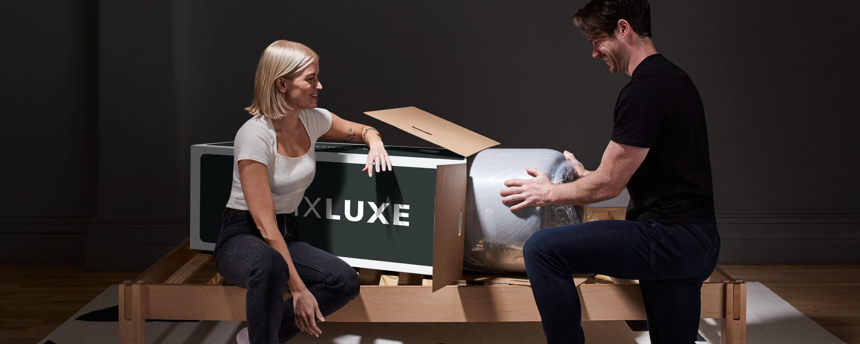 Couple Unboxing their Helix Mattress