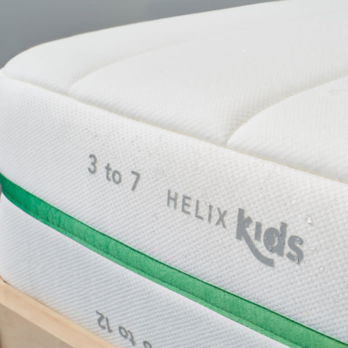 Detail shot of Helix Kids Mattress fabric cover 