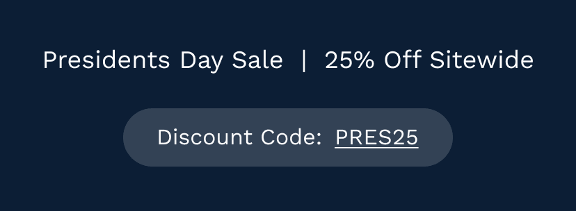 A banner image promoting 25% off your order with the code PRES25