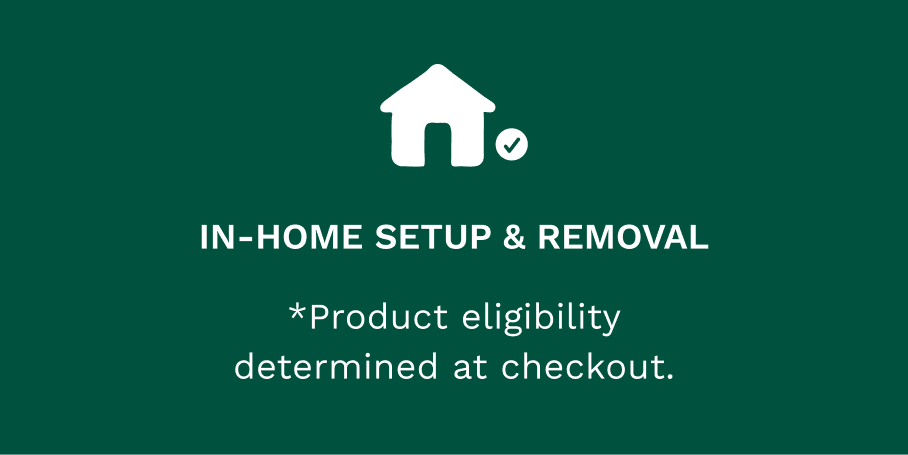 A banner image advertising In-Home Setup & Removal services are available on eligible products.