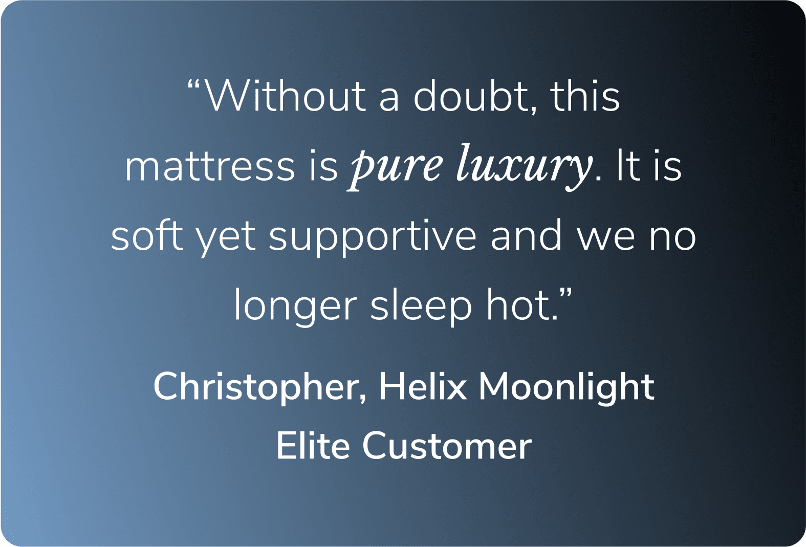 Read a real testimonial from a Helix customer