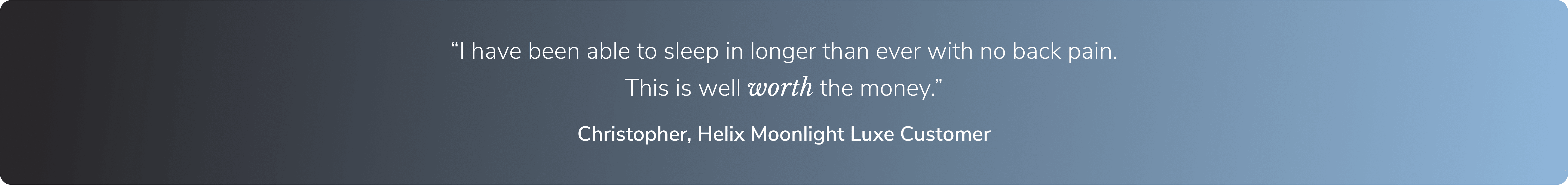 Read a real testimonial from a Helix customer