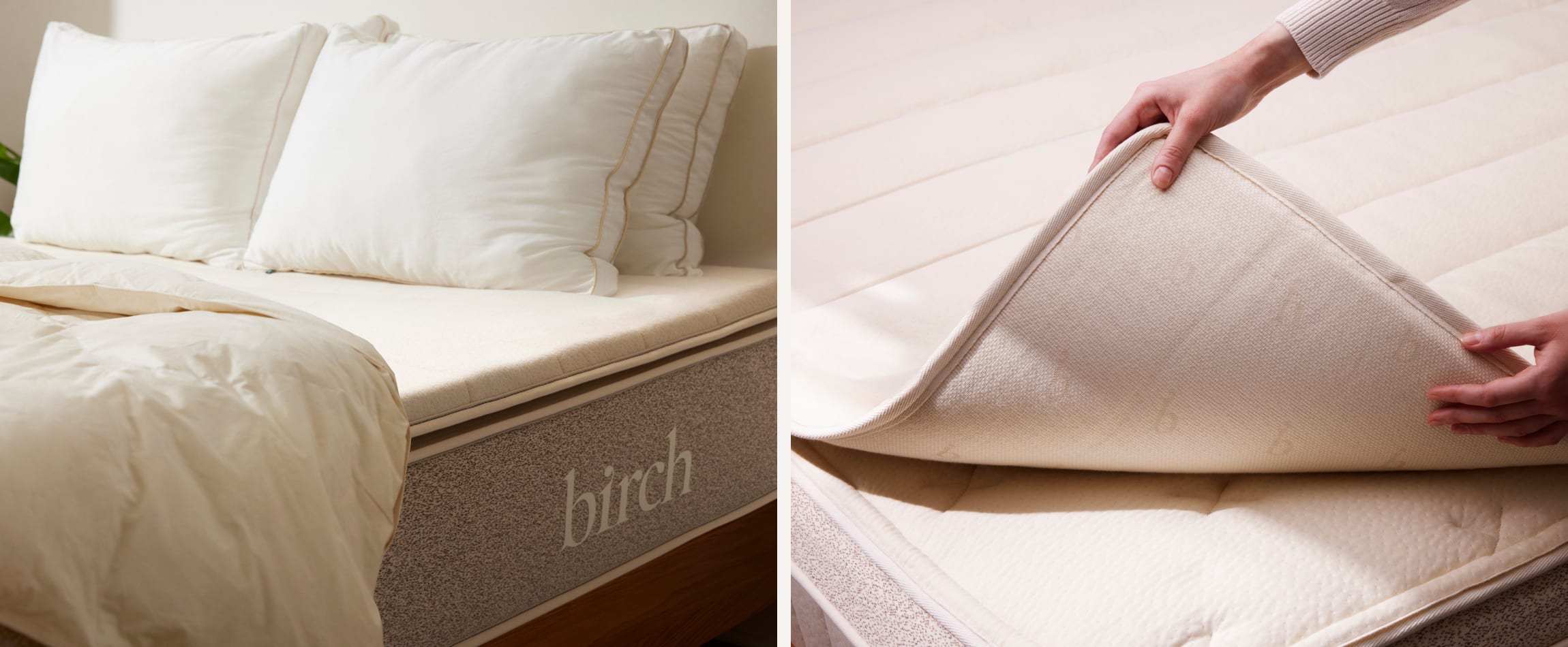 Birch Plush topper on Natural Mattress