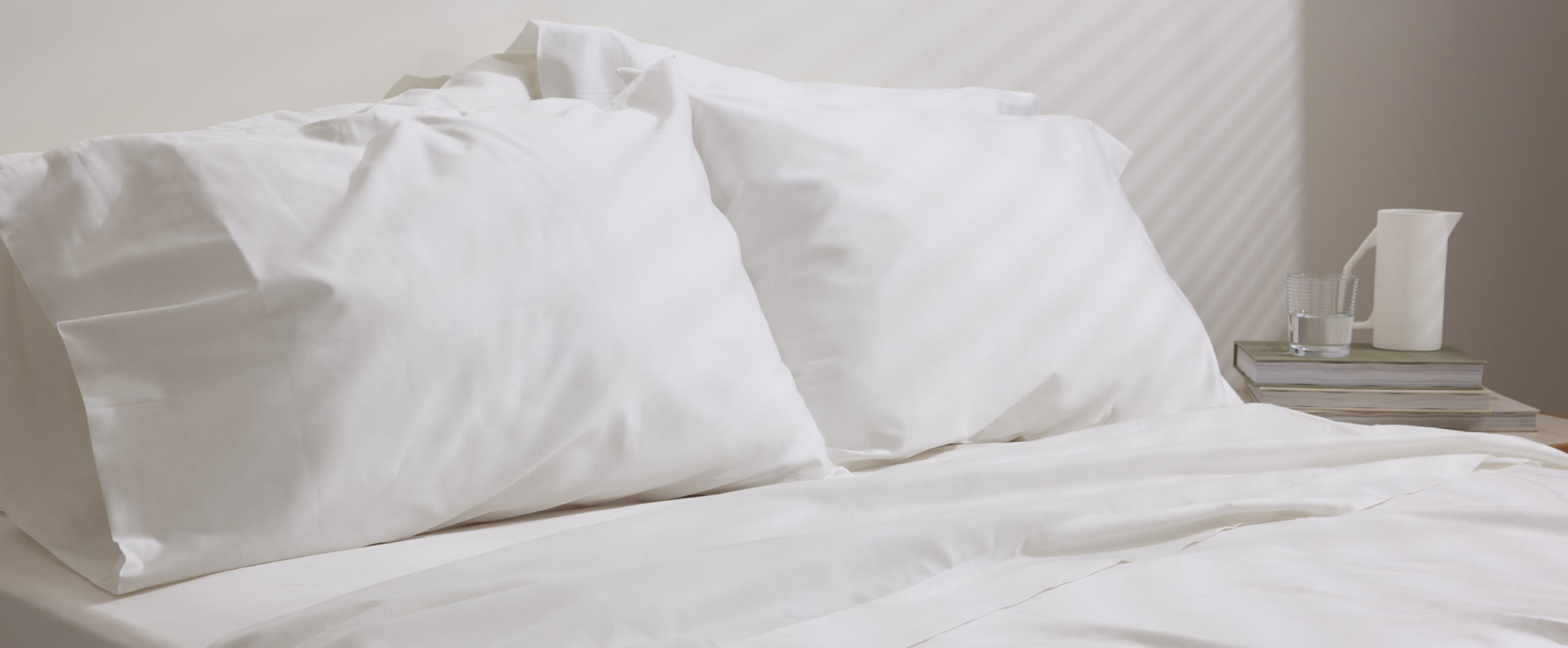 White Sheet Set on bed