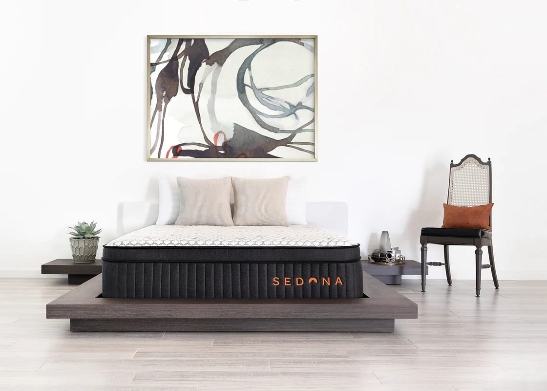 Sedona Hybrid Mattress by Brooklyn Bedding in bedroom