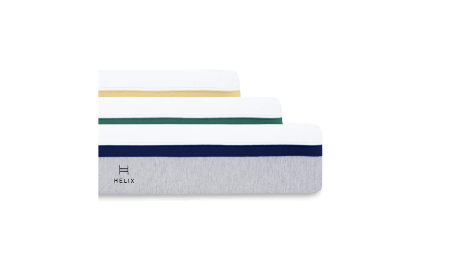 Helix Standard Dawn, Twilight, and Midnight mattress stacked