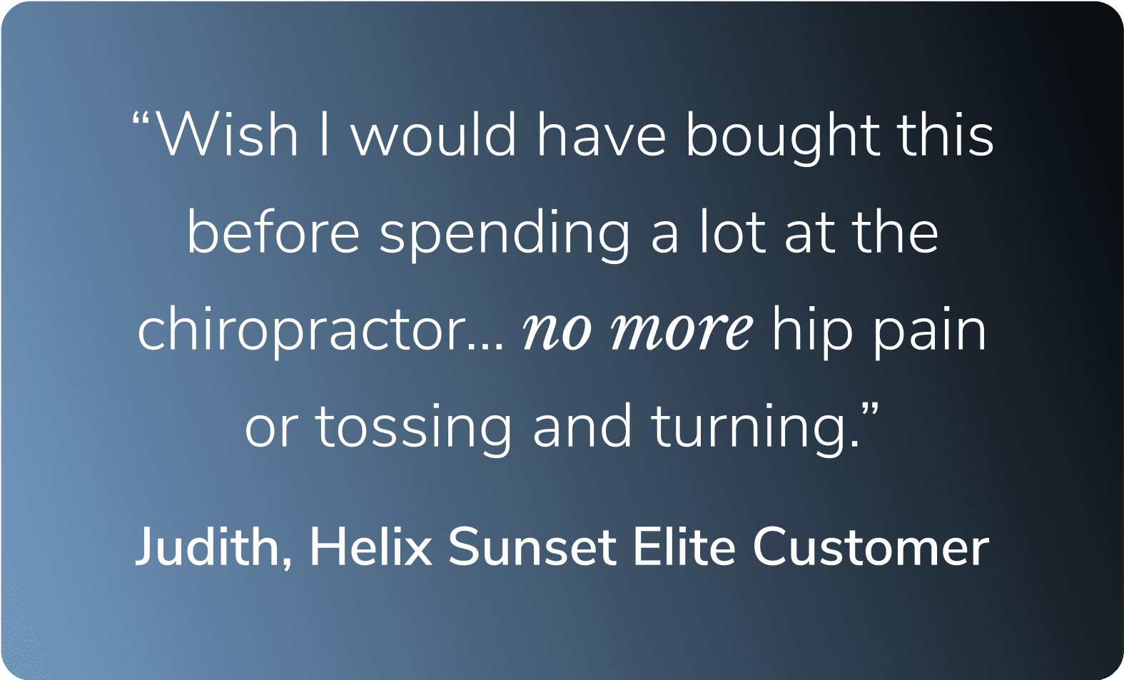 Read a real testimonial from a Helix customer