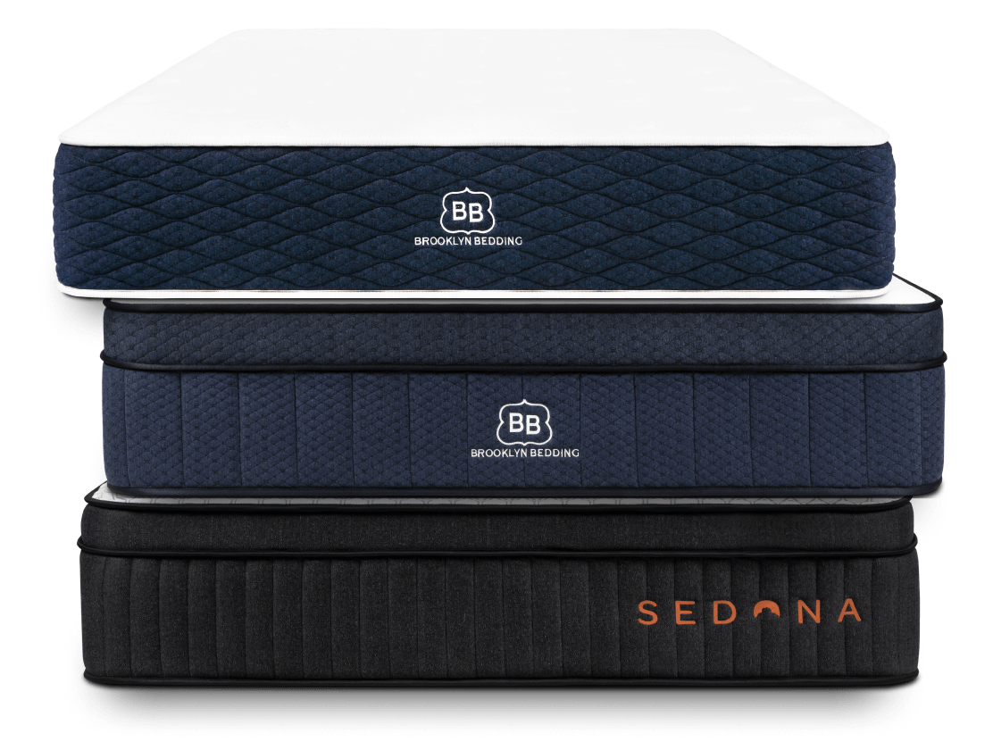 Signature Hybrid, Aurora Luxe, and Sedona Elite stacked on top of each other