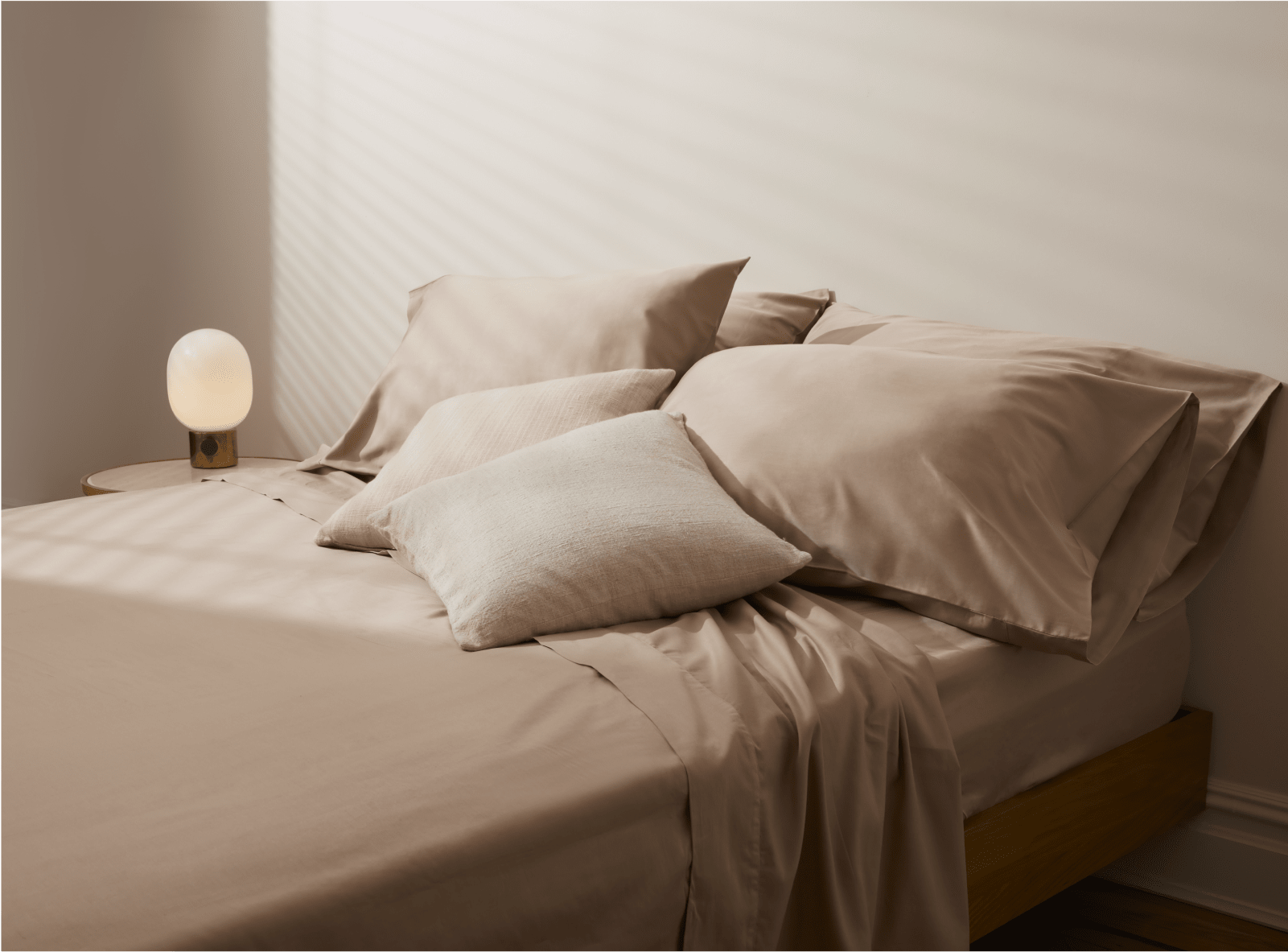 Organic Cotton Sheet Set - Beige queen size