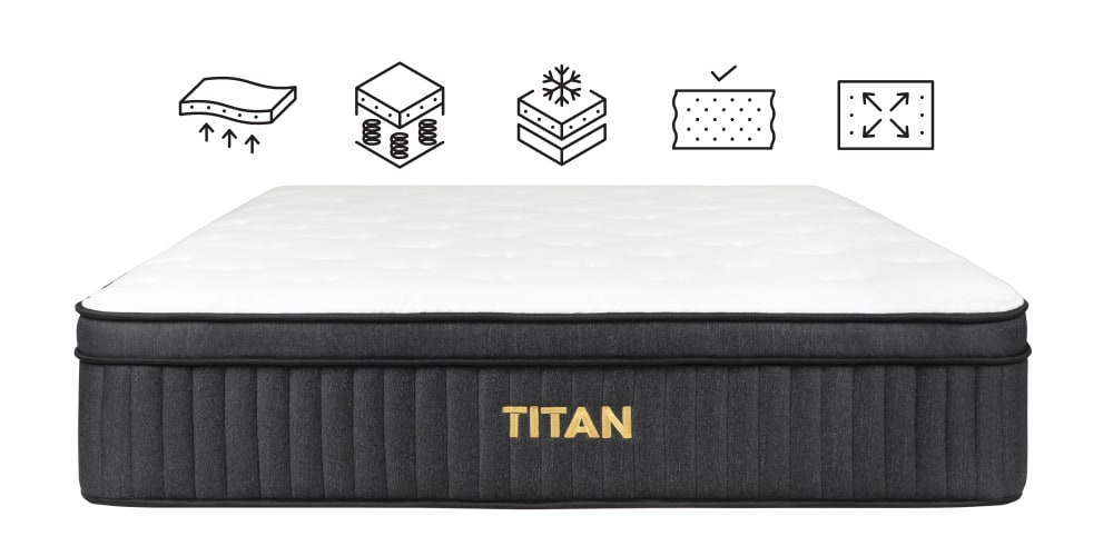 Titan Luxe Hybrid with Icons representing the features