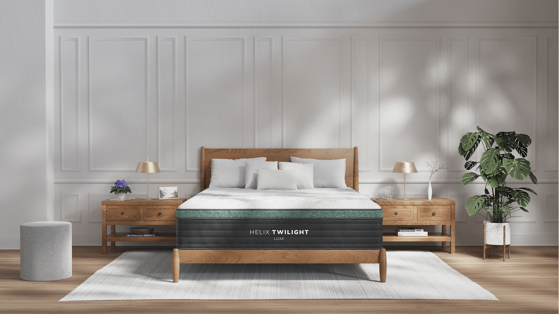 The Helix Twilight Luxe mattress in a bedroom scene