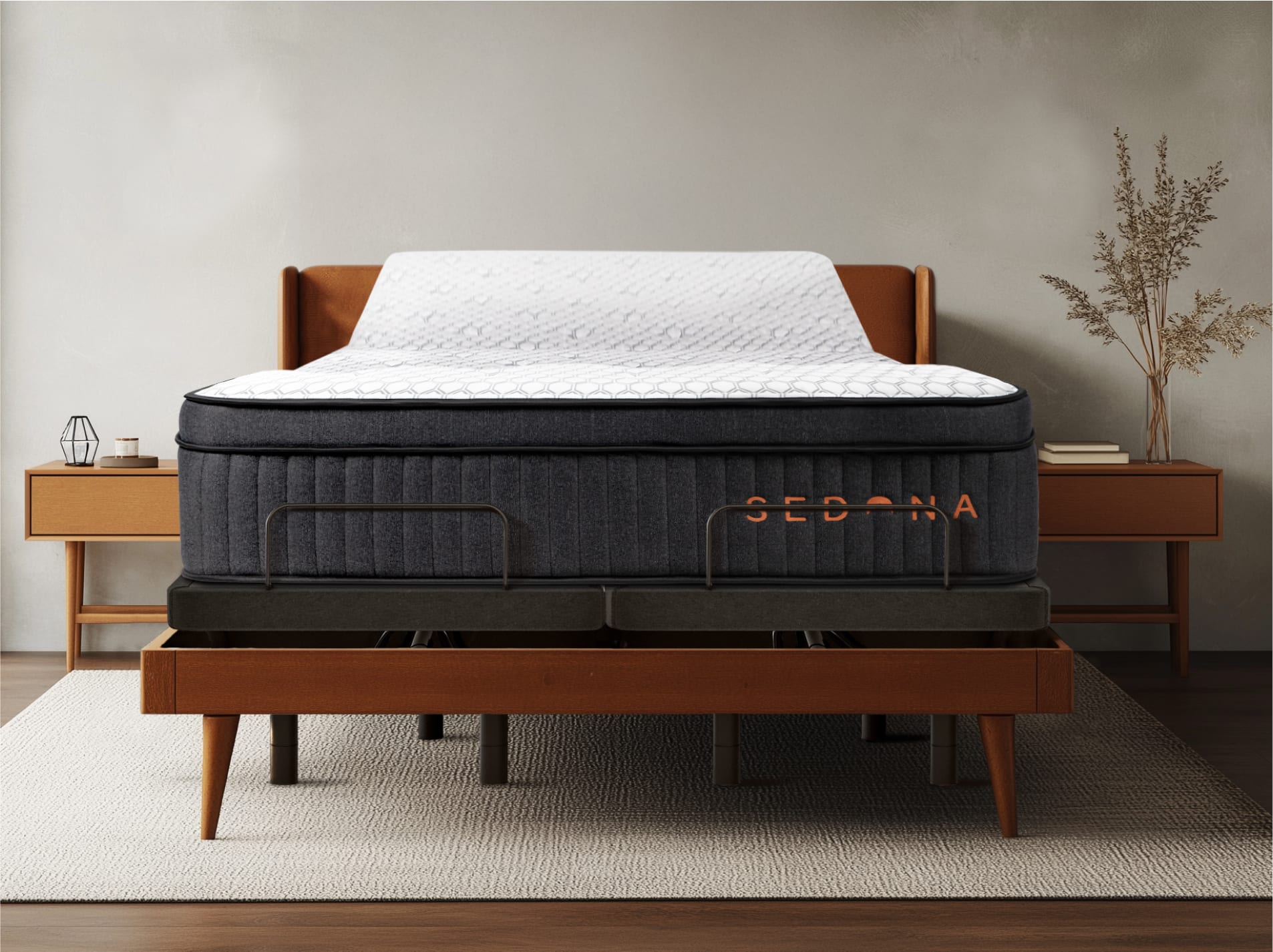 Ascension Ultra Adjustable Base lifestyle with sedona elite