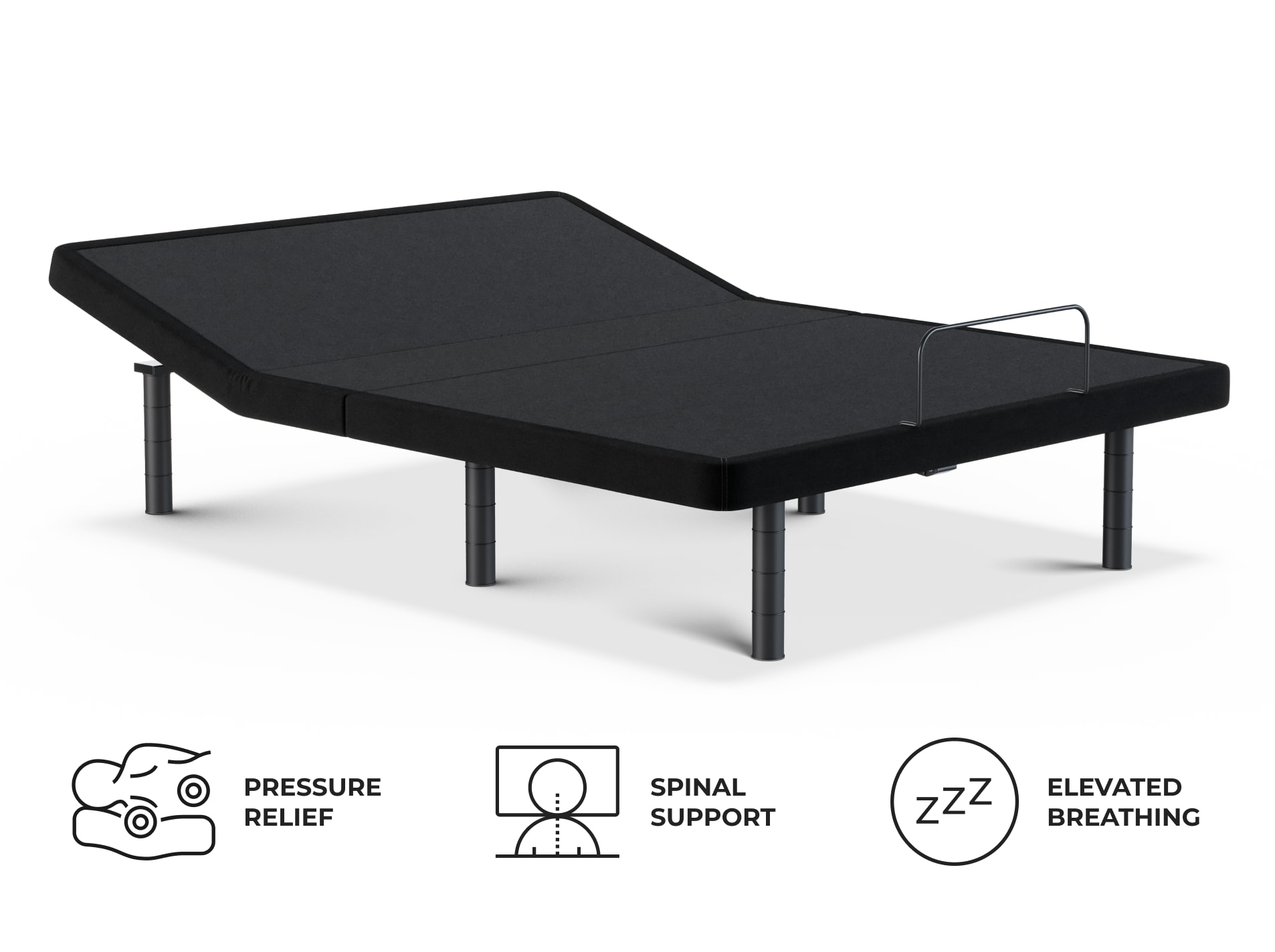 Ascension Ultra Adjustable Base product with feature icon overlays