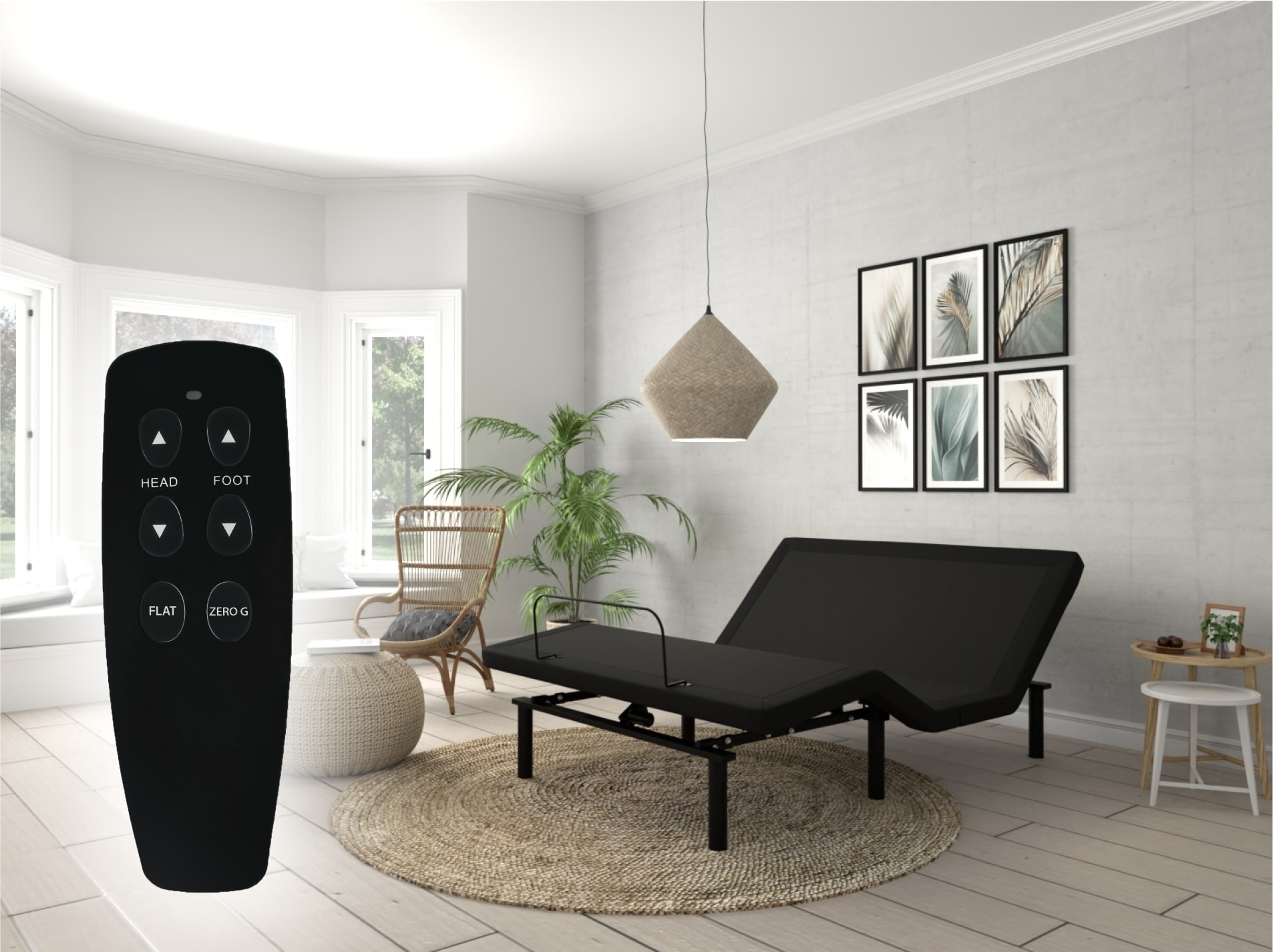 Ascension Ultra Adjustable Base lifestyle with remote