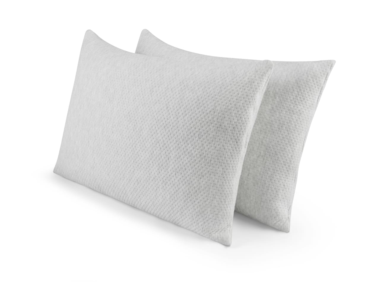 two Talalay Latex Pillows standing upright