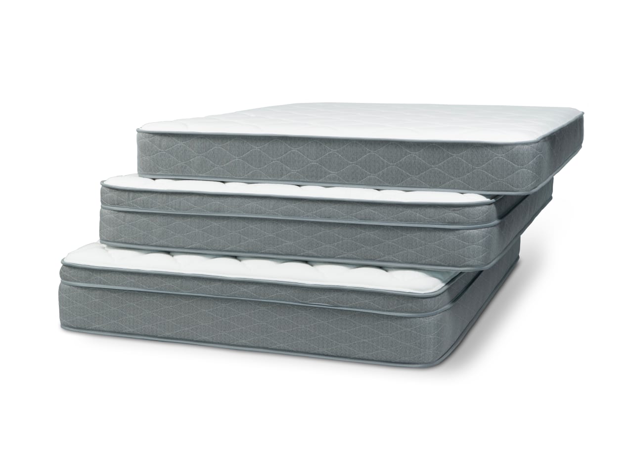 All 3 height options of dreamfoam doze stacked on each other