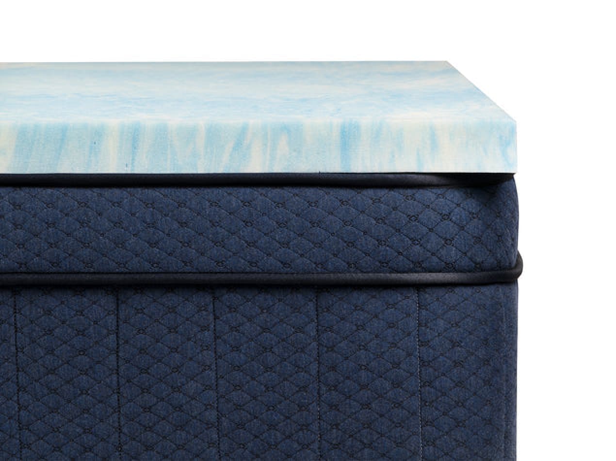 2.5 lb gel swirl memory foam topper on top of Aurora Luxe