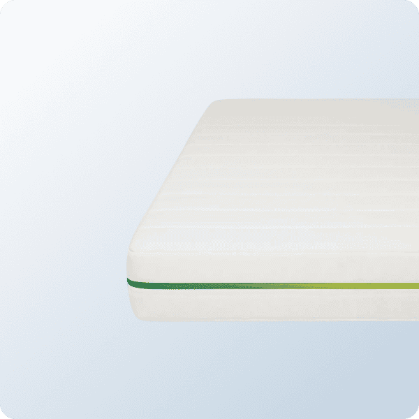 A product image of the Helix Trundle Mattress on a blue background gradient