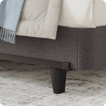 A rendered image of the Bed Frame in a bedroom scene