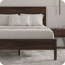 A rendered image showing the Helix Ludlow Bed Frame
