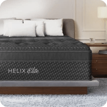A rendered image showing the Helix Elite mattress