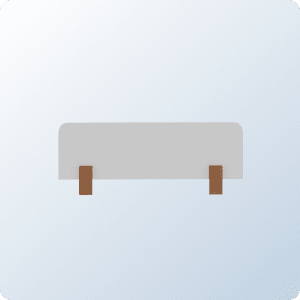 A product image of the Bryant Toddler Floor Bed Guardrail on a blue background gradient