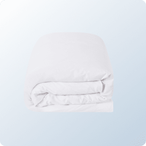 A product image of the Birch Duvet Cover Set on a blue background gradient