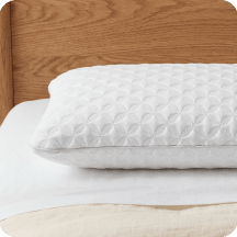 A lifestyle render of the Helix Talalay Latex Pillow