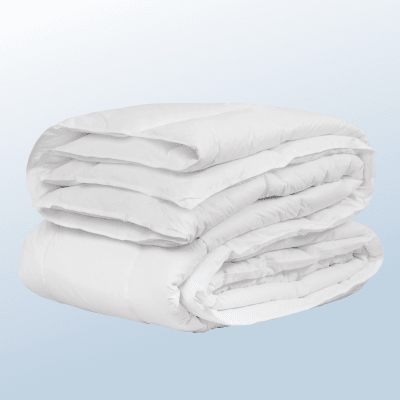 An image of the Duvet Insert folded on a light blue background gradient
