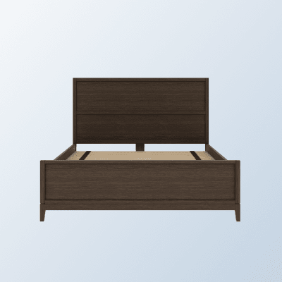 The Lexington Bed Frame on a light blue background gradient