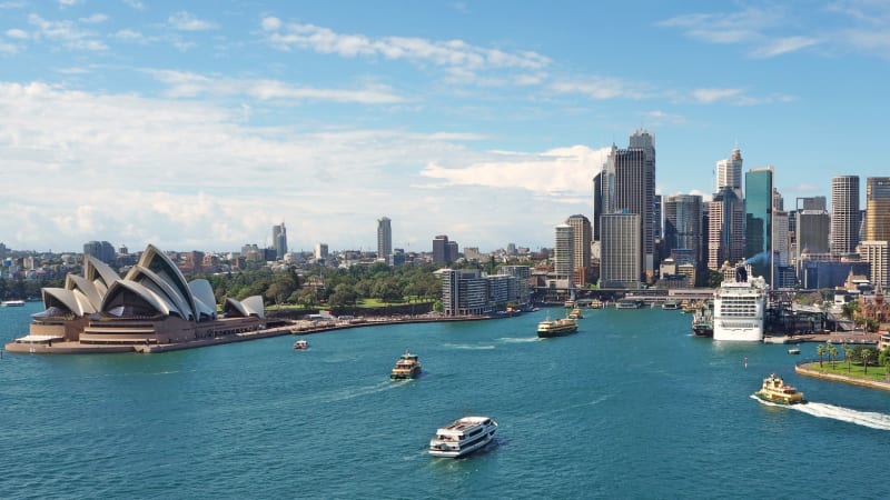 Sydney Opera House and harbour view