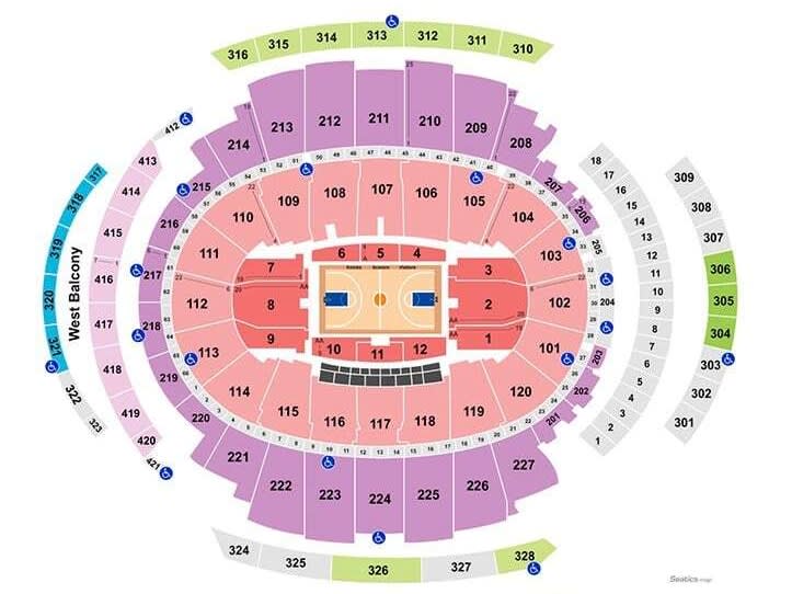 NBA座位圖| ©Hellotickets