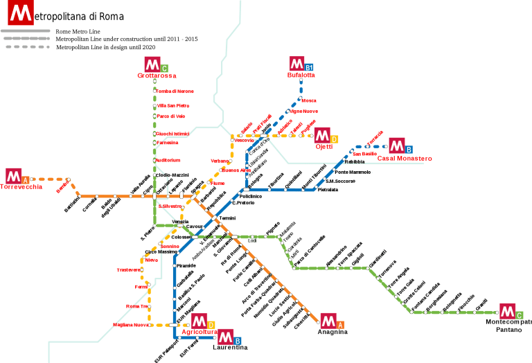 羅馬地鐵路線圖| ©ATAC